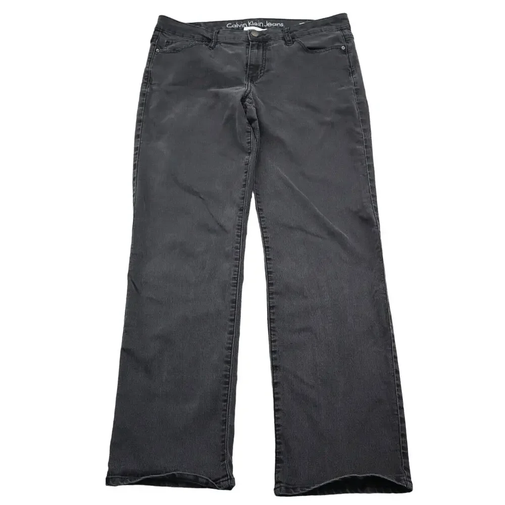 Calvin Klein Jeans Pants Mens 31 Black Mid Rise Flat Front Straight Leg Bottoms
